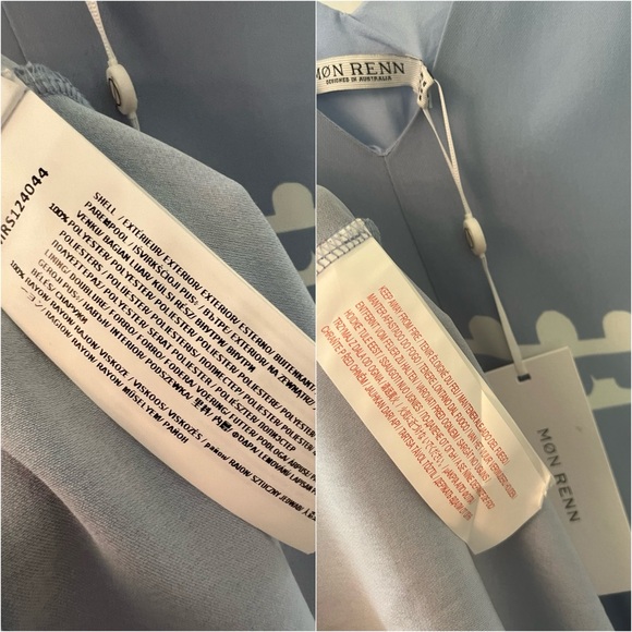 NWT Mon Renn Serape Midi Dress XS / 6 Blue Postcards - Picture 14 of 16